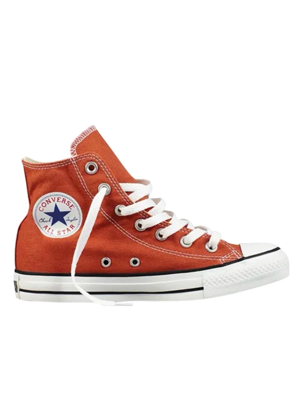 Converse High Top Sneakers in Burnt Orange and White
